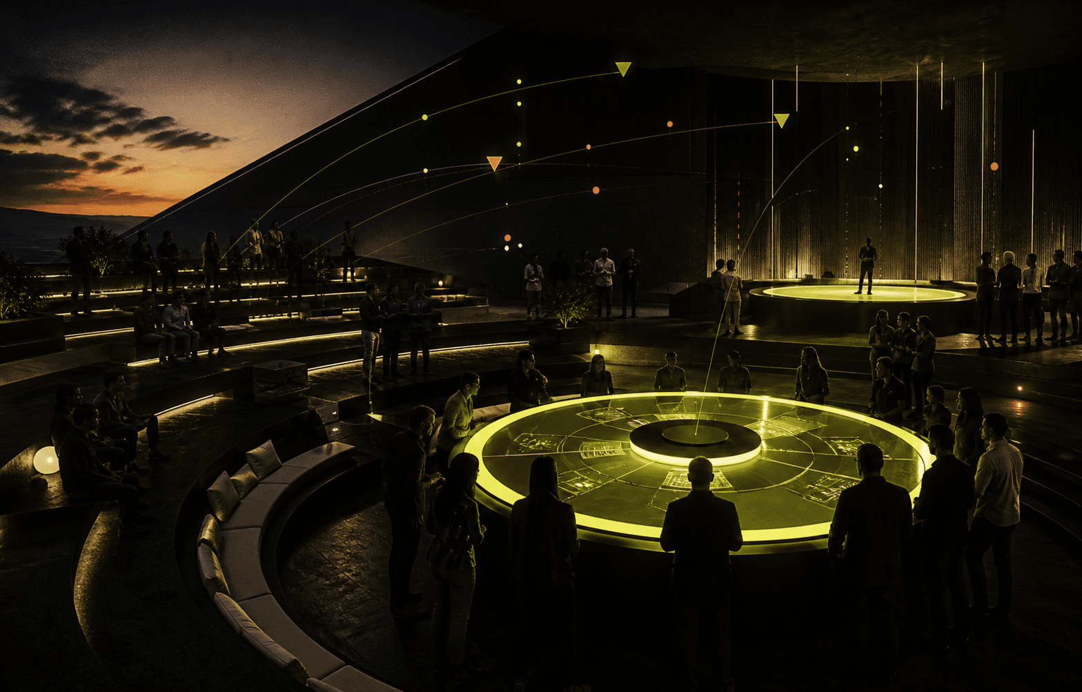 An original futuristic social competition arena